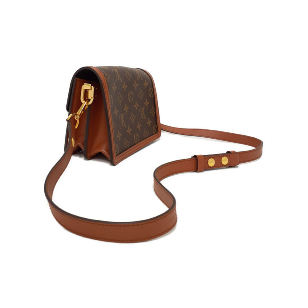 Louis Vuitton Monogram Bag Reverse Dauphine Shoulder Brown Leather